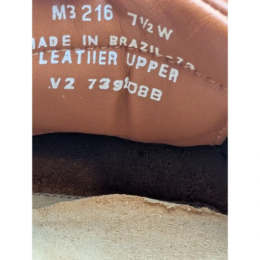 Bass Mens Loafers Size 7.5 W Brown Leather Boat Shoes Rockport Leather